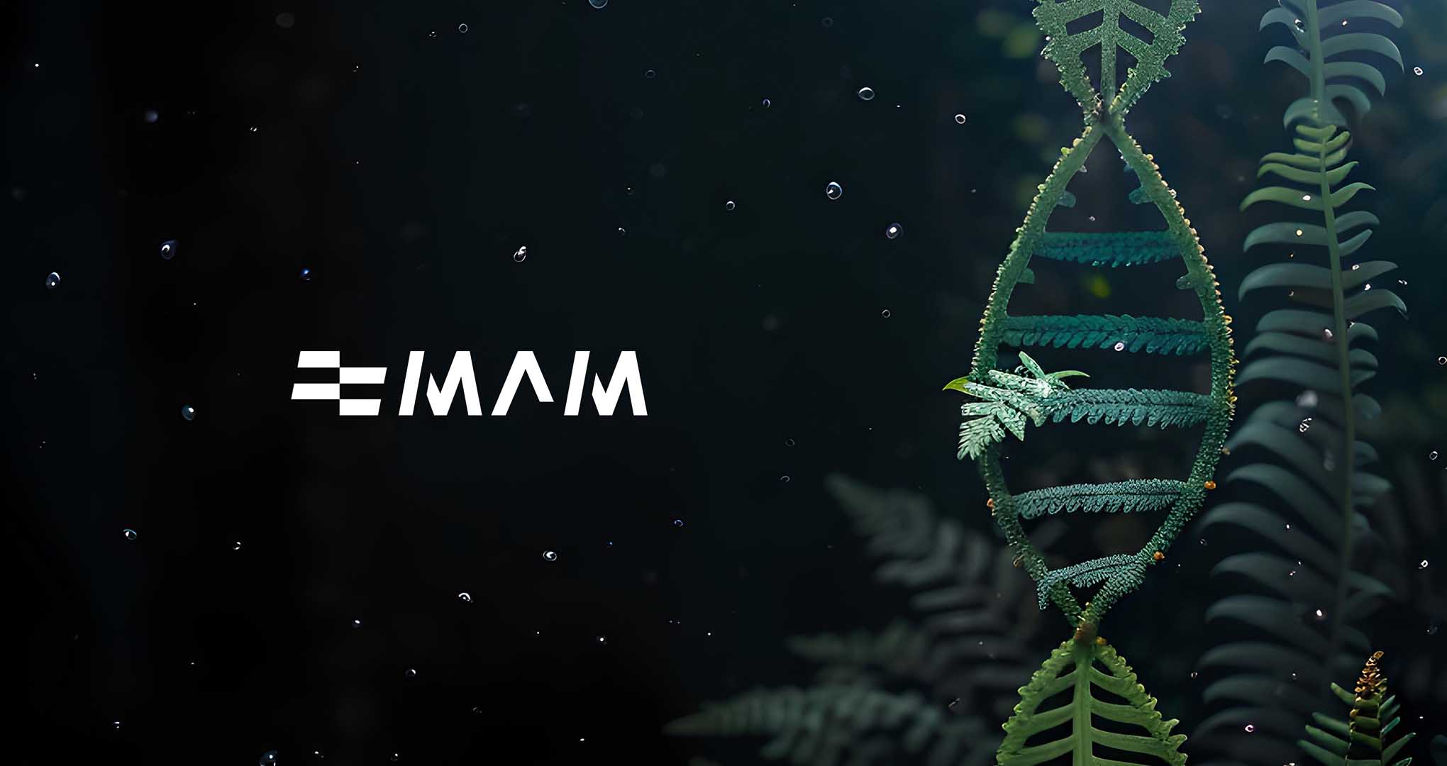 The MAM mark beside a double helix formed from fern fronds