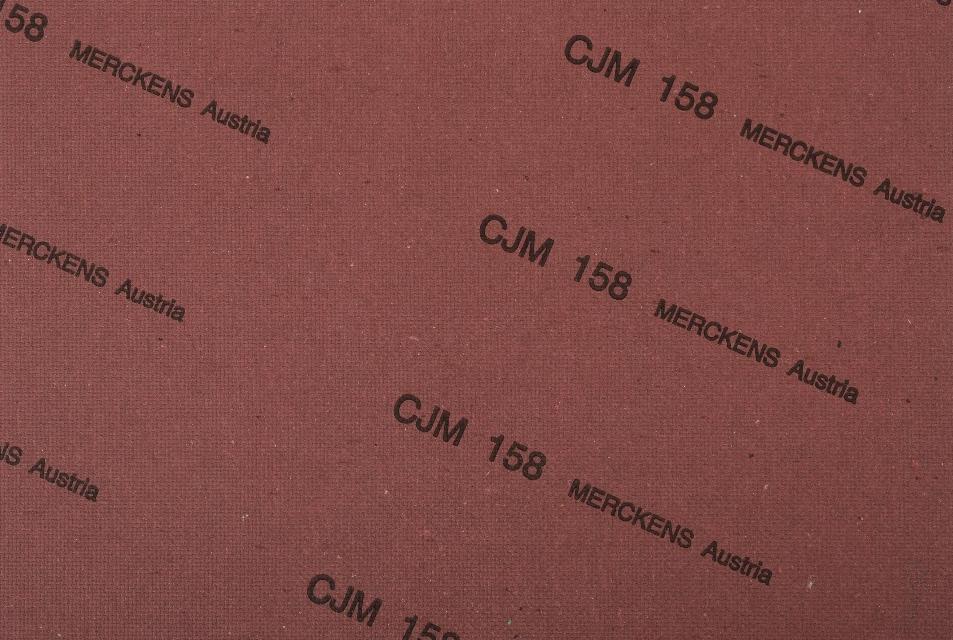 CJM 158 Fibra board surface, rust bordeaux with black grade print