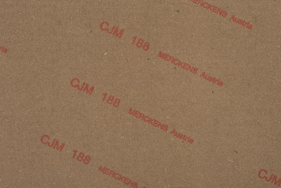 CJM 188 board surface, light brown with red grade print