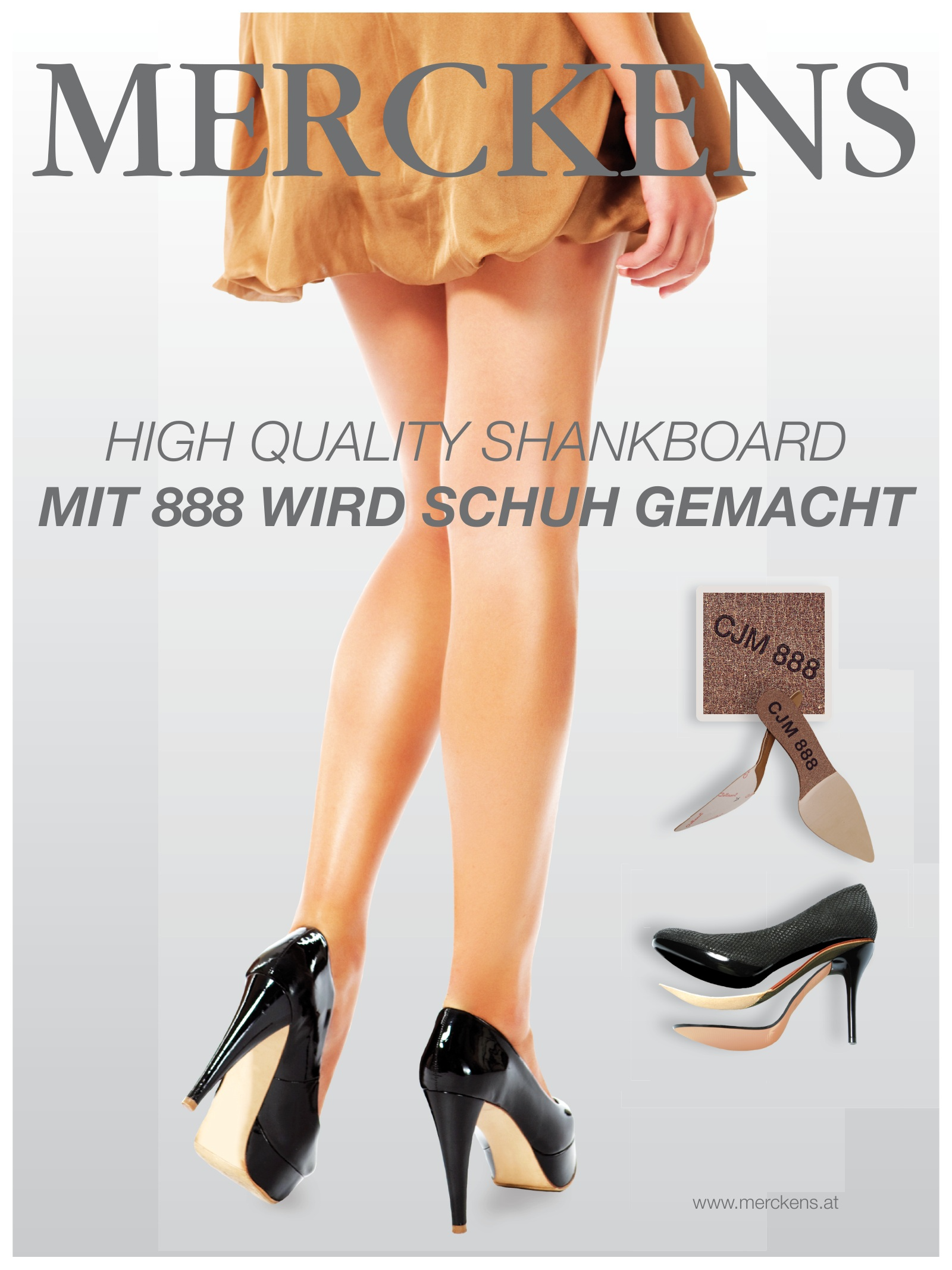 Merckens poster: high-quality shankboard — with 888 the shoe is made