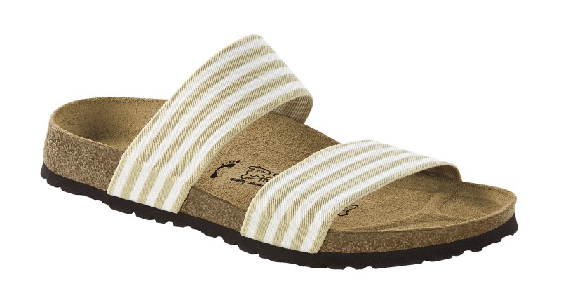Slide sandal with a striped woven Rifra Nastri elastic band